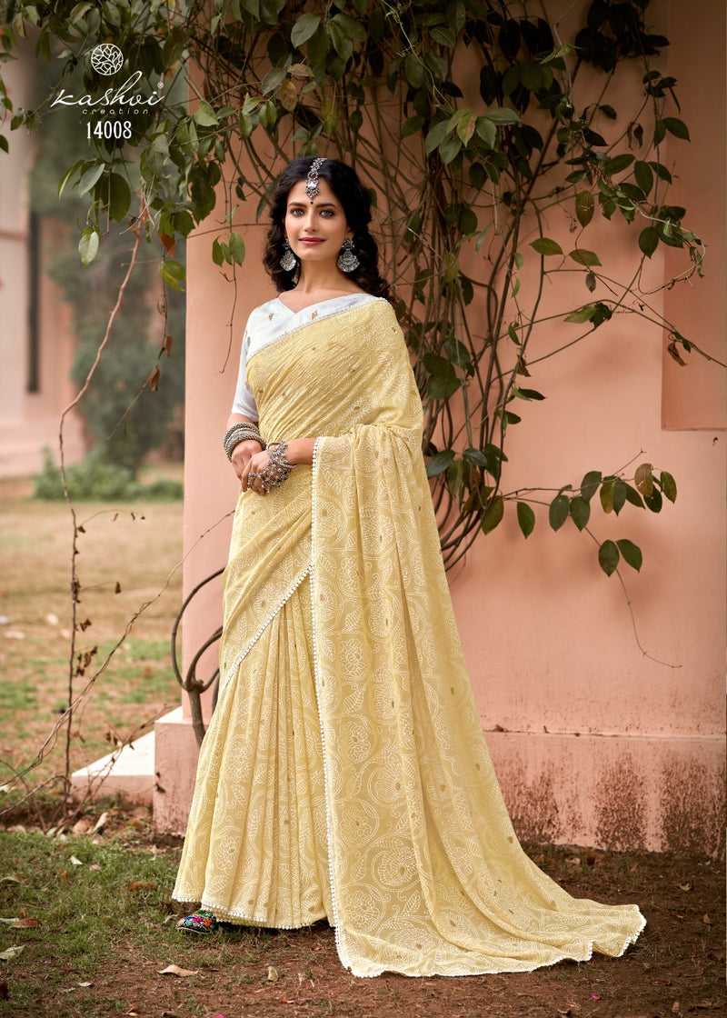 Kashvi Creation Akansha Georgette Printed Beautiful Party Wear Sarees