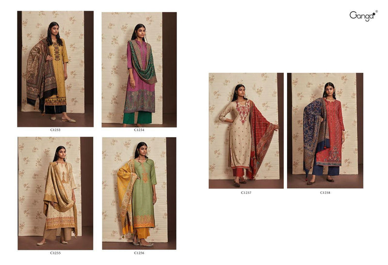 Ganga Akshara Pashmina With Dobby Printed Work Stylish Designer Fancy Salwar Suit