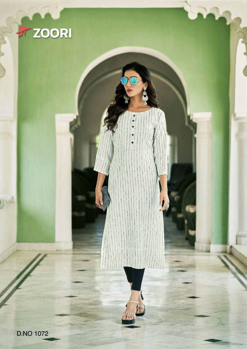 Zoori Akshara Vol 12 Rayon Fancy Stylish Casual Wear Kurtis With Bright Colors