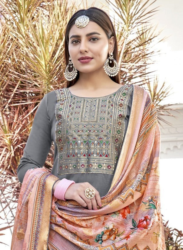 Alok Suits Akshiti Jam Cotton Heavy Embroidered Party Wear Salwar Suits