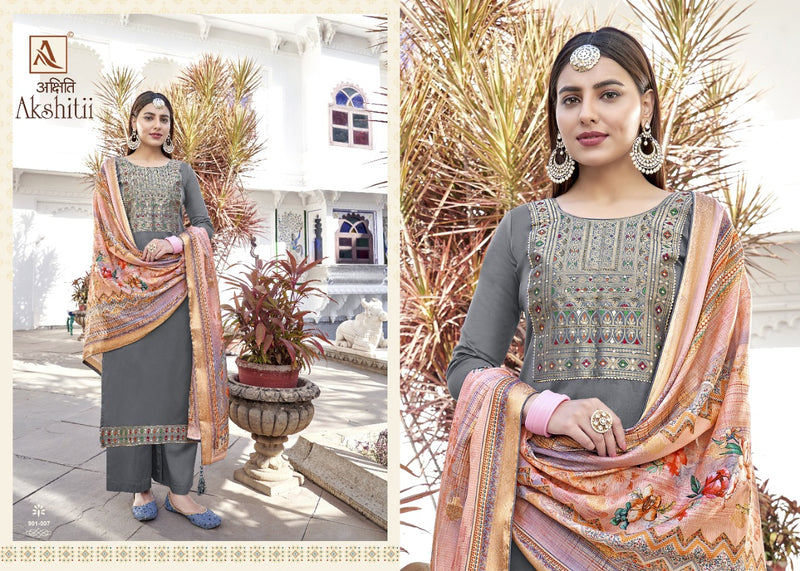 Alok Suits Akshiti Jam Cotton Heavy Embroidered Party Wear Salwar Suits