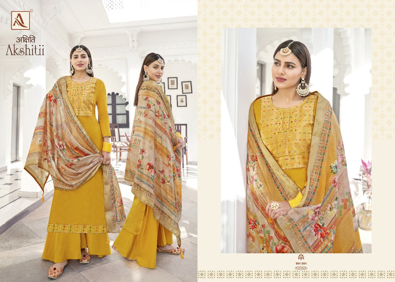 Alok Suits Akshiti Jam Cotton Heavy Embroidered Party Wear Salwar Suits