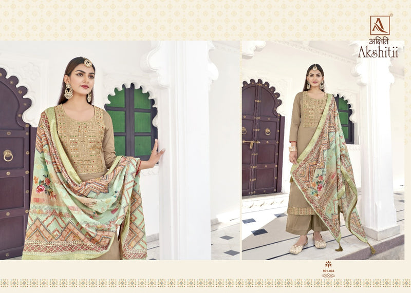 Alok Suits Akshiti Jam Cotton Heavy Embroidered Party Wear Salwar Suits