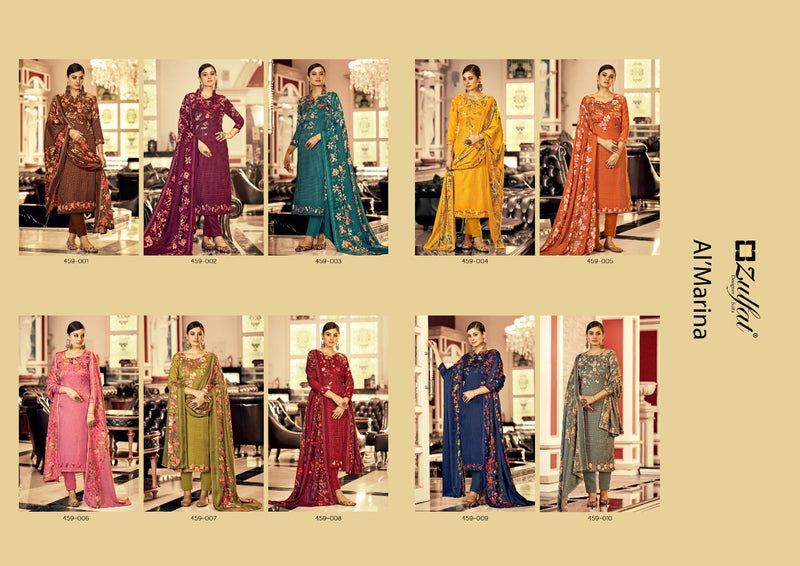 Zulfat Al Marina Pashmina With Fancy Work Stylish Beautiful Designer Festive Wear Attractive Look Salwar Kameez