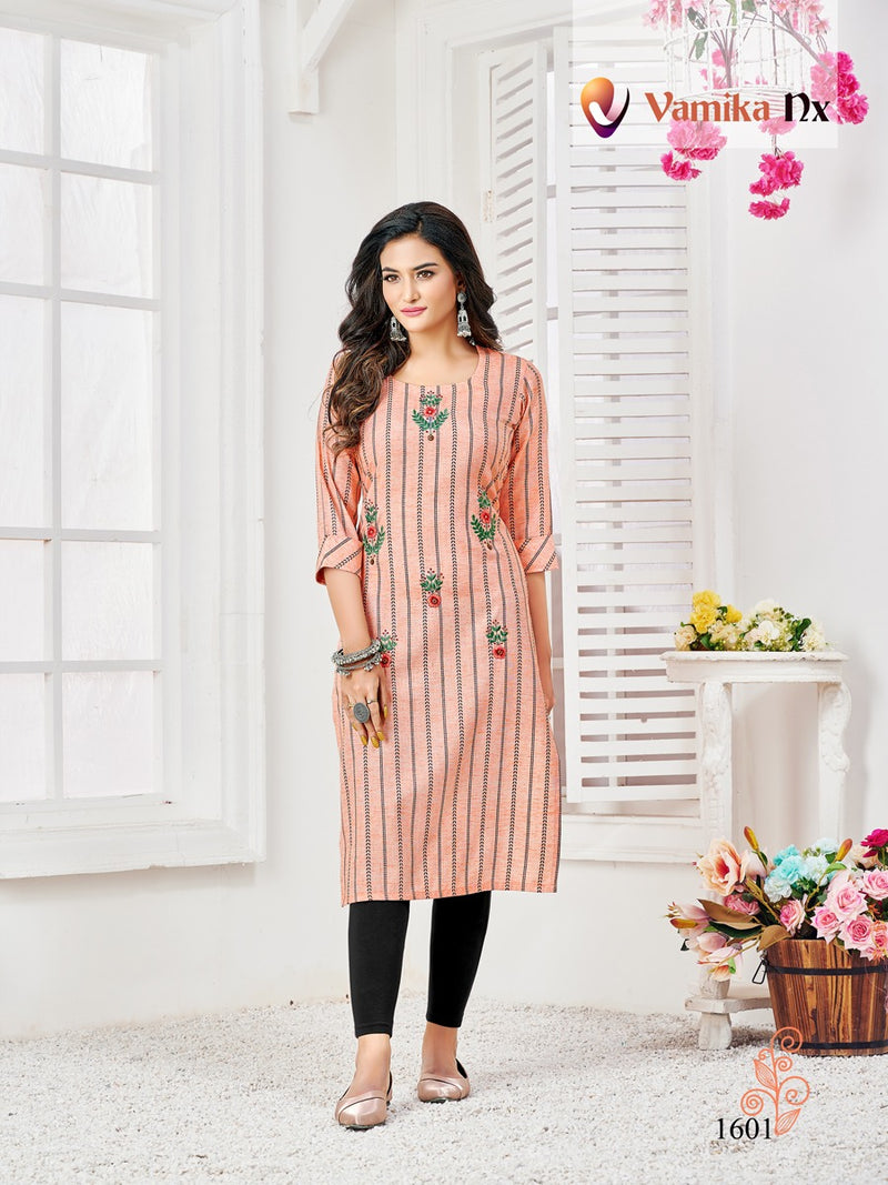 Vamika Nx Alexa Stripes Pattern Cotton Daily Wear Kurtis