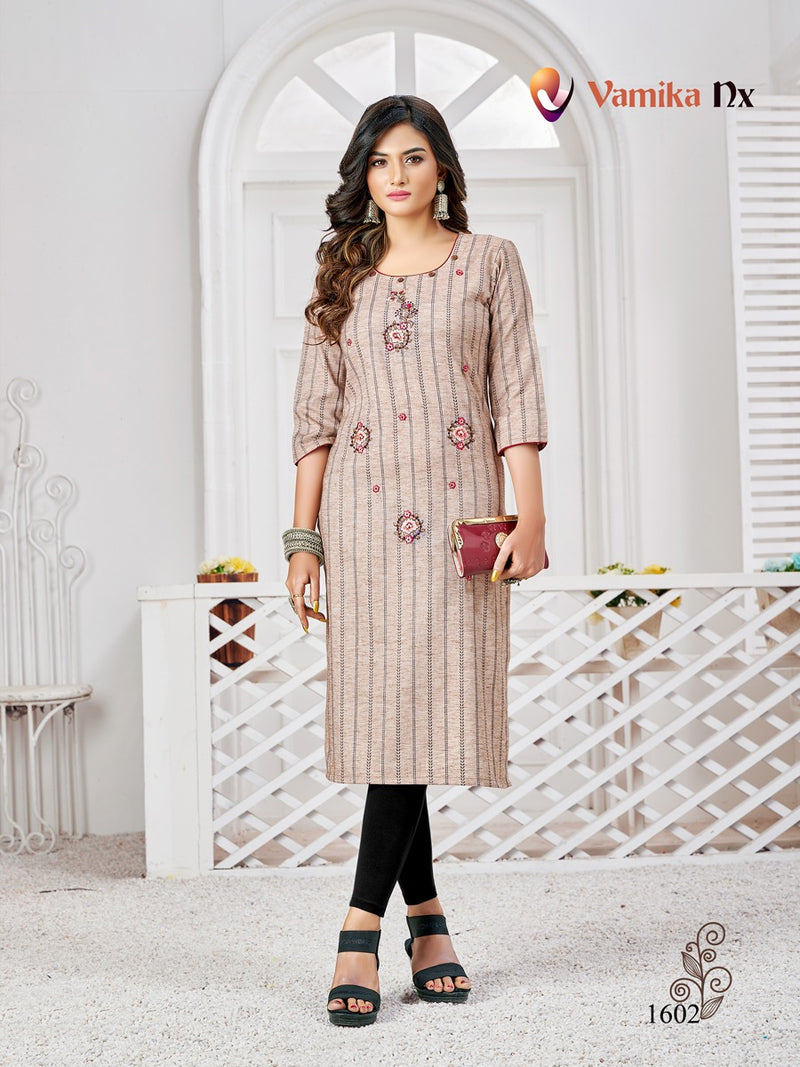 Vamika Nx Alexa Stripes Pattern Cotton Daily Wear Kurtis