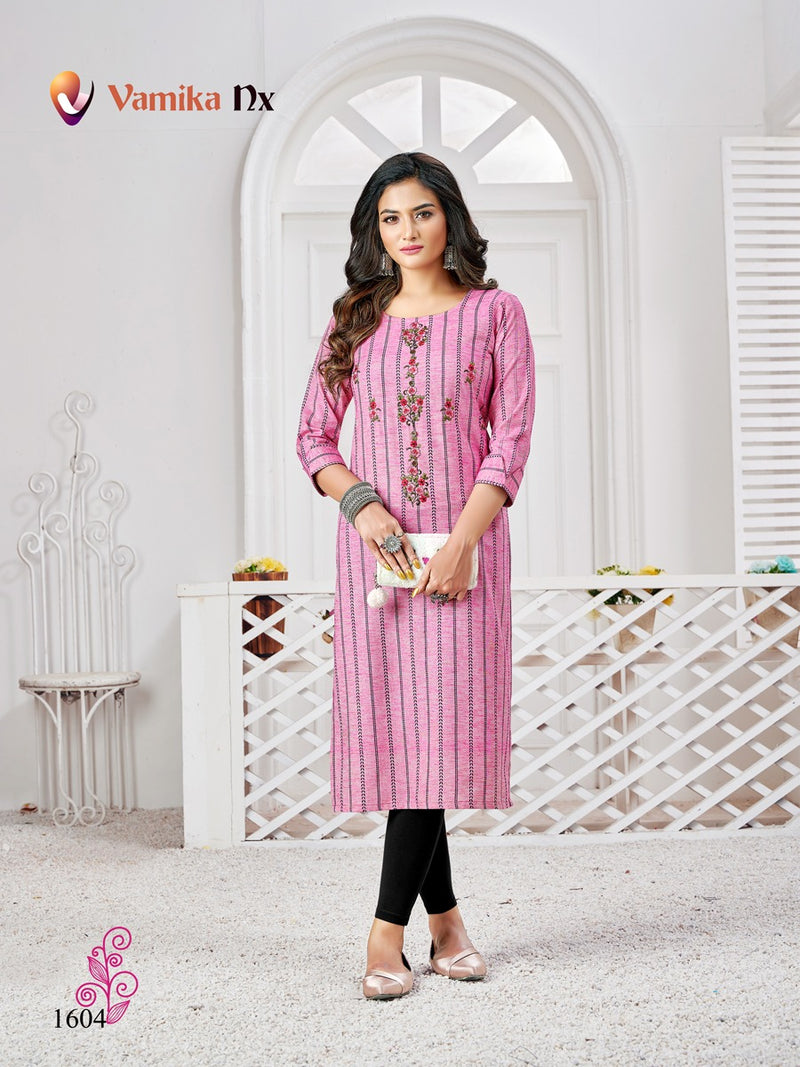 Vamika Nx Alexa Stripes Pattern Cotton Daily Wear Kurtis
