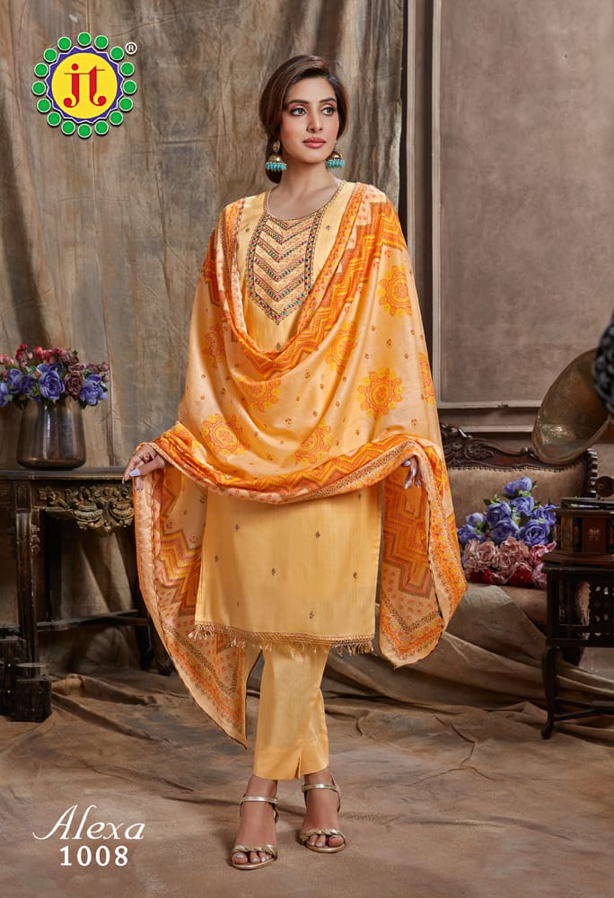 Jt Alexa Pure Heavy Cotton Embroidery Work Fancy Designer Wear Salwar Kameez