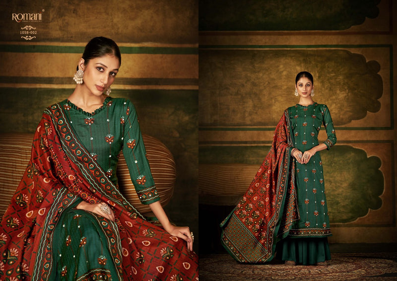 Romani Alfaaz Pashmina With Mirror And Hand Work Stylish Designer Casual Wear Salwar Kameez