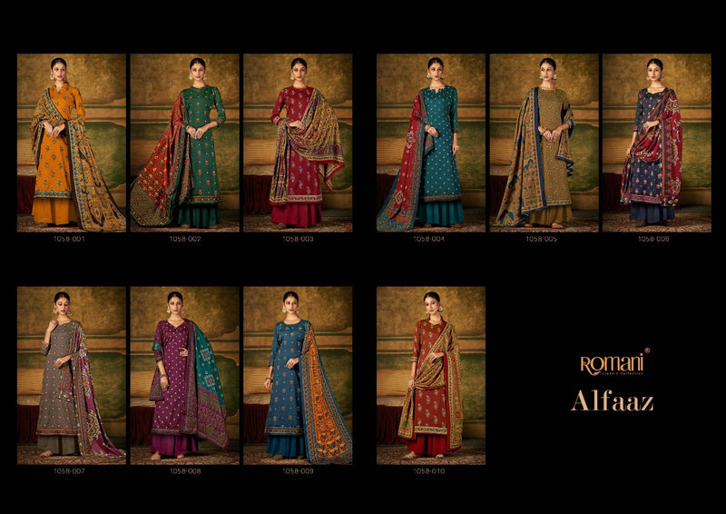 Romani Alfaaz Pashmina With Mirror And Hand Work Stylish Designer Casual Wear Salwar Kameez