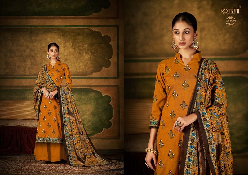 Romani Alfaaz Pashmina With Mirror And Hand Work Stylish Designer Casual Wear Salwar Kameez
