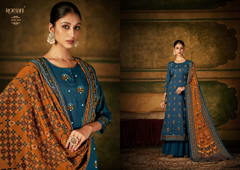 Romani Alfaaz Pashmina With Mirror And Hand Work Stylish Designer Casual Wear Salwar Kameez
