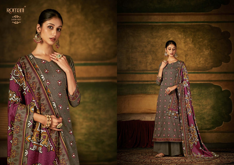 Romani Alfaaz Pashmina With Mirror And Hand Work Stylish Designer Casual Wear Salwar Kameez