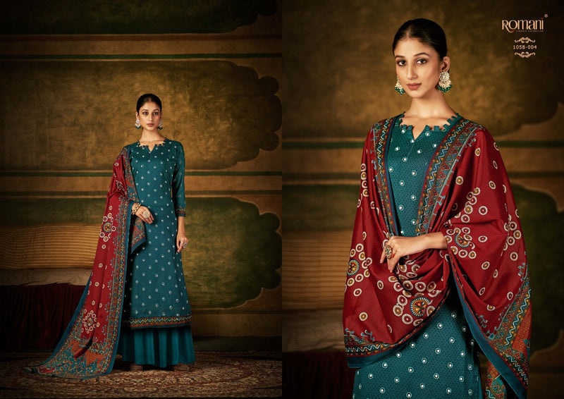 Romani Alfaaz Pashmina With Mirror And Hand Work Stylish Designer Casual Wear Salwar Kameez