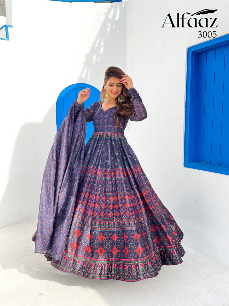 Alfaaz Vol 3 Chanderi  Silk Degita Print With Ethnic Pattern Salawar Suit