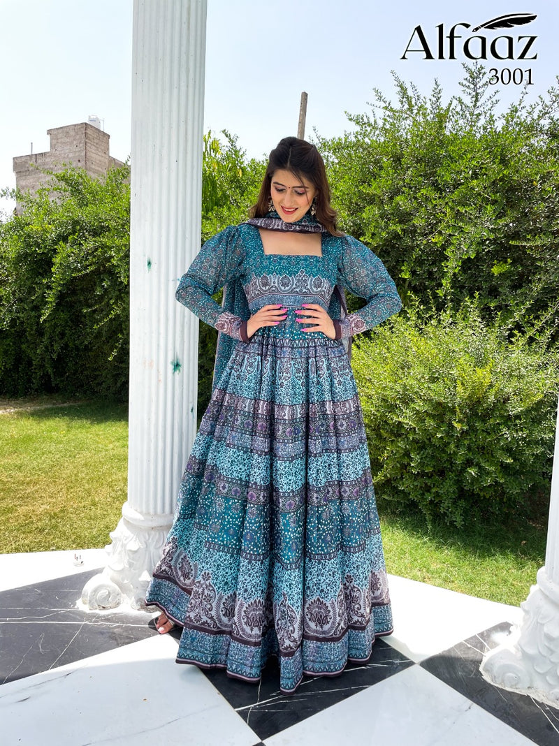 Alfaaz Vol 3 Chanderi  Silk Degita Print With Ethnic Pattern Salawar Suit