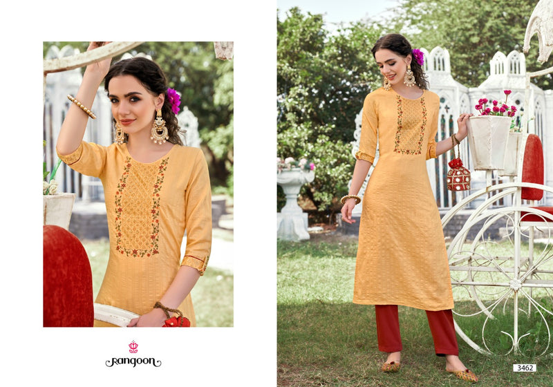 Rangoon Alfaz Chinon Fancy Festive Wear Embroidered Kurtis
