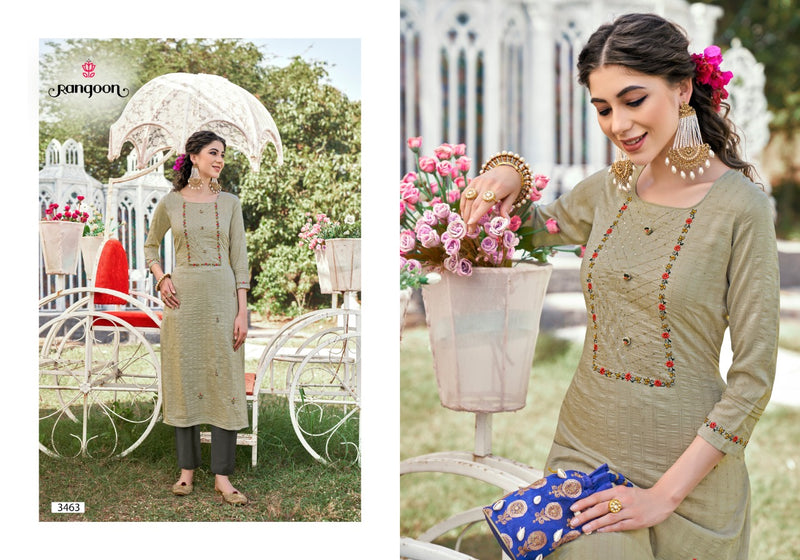 Rangoon Alfaz Chinon Fancy Festive Wear Embroidered Kurtis