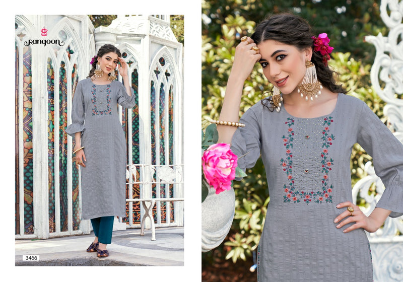 Rangoon Alfaz Chinon Fancy Festive Wear Embroidered Kurtis