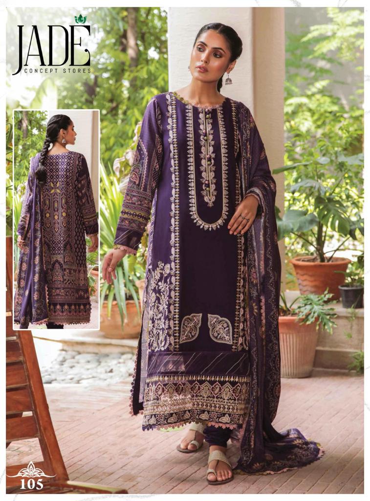 Jade Alfna Exclusive Pure Cotton With Heavy Embroidery Work Stylish Designer Festive Wear Salwar Kameez