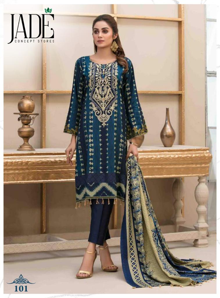 Jade Alfna Exclusive Pure Cotton With Heavy Embroidery Work Stylish Designer Festive Wear Salwar Kameez