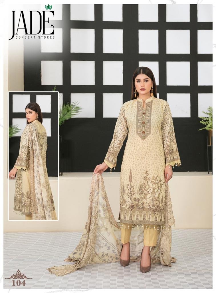 Jade Alfna Exclusive Pure Cotton With Heavy Embroidery Work Stylish Designer Festive Wear Salwar Kameez
