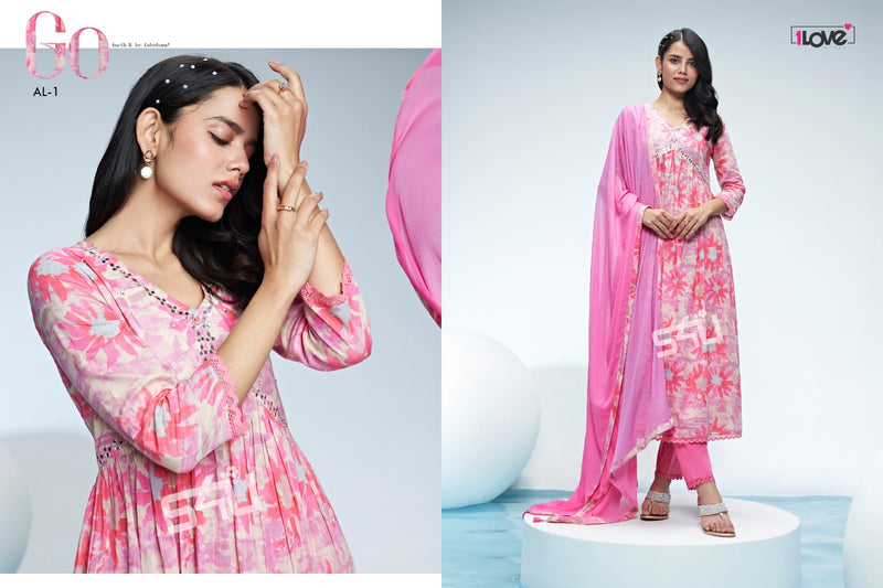 1Love S4u Alia Mull Cotton Fancy Partywear Designer Kurti