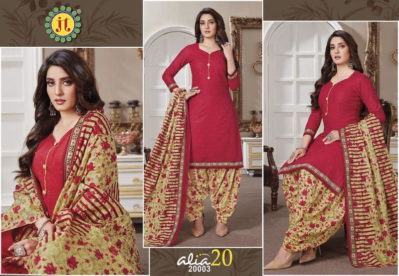 Jt Alia Vol 20 Cotton Printed Patiyala Style Festive Wear Salwar Suits