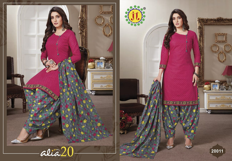 Jt Alia Vol 20 Cotton Printed Patiyala Style Festive Wear Salwar Suits