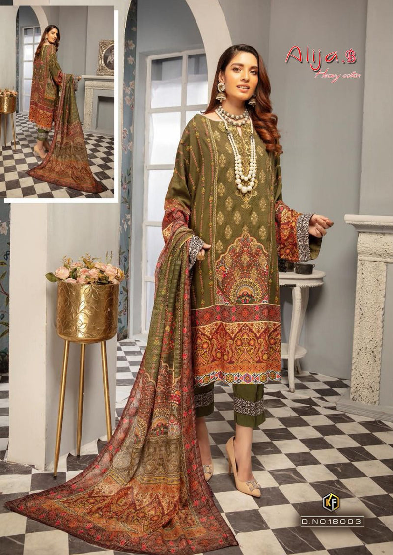 Keval Fabs Alija B Vol 18 Pure Cotton With Heavy Fancy Work Stylish Designer Pakistani Salwar Kameez