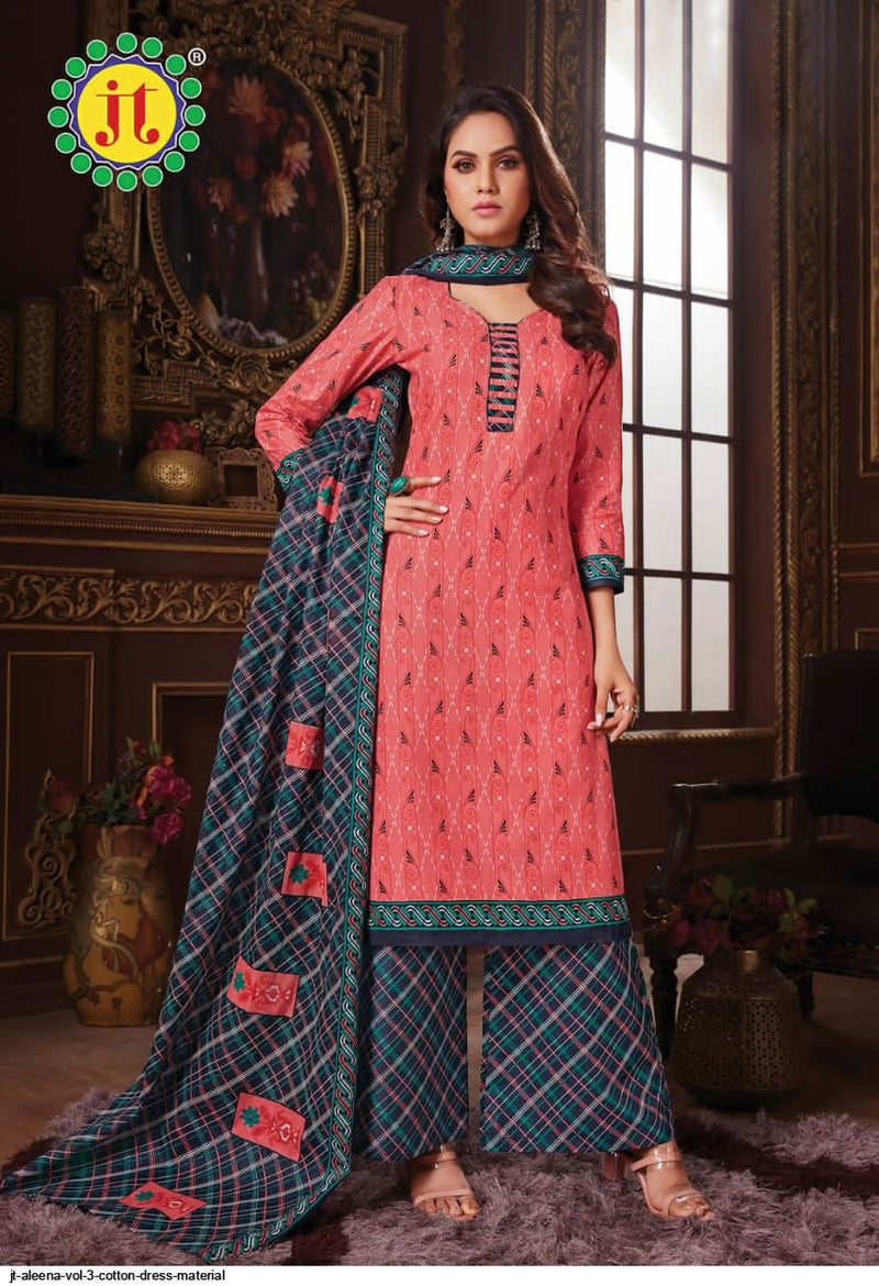 Jt Aleena Vol 3 Pure Cotton Printed Festive Wear Salwar Suits