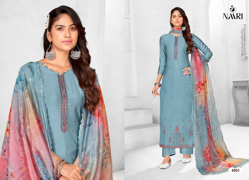 Naari Aalisha Silk Heavy Multi Sequence Embroidery Work Fancy Designer Wear Salwar Kameez