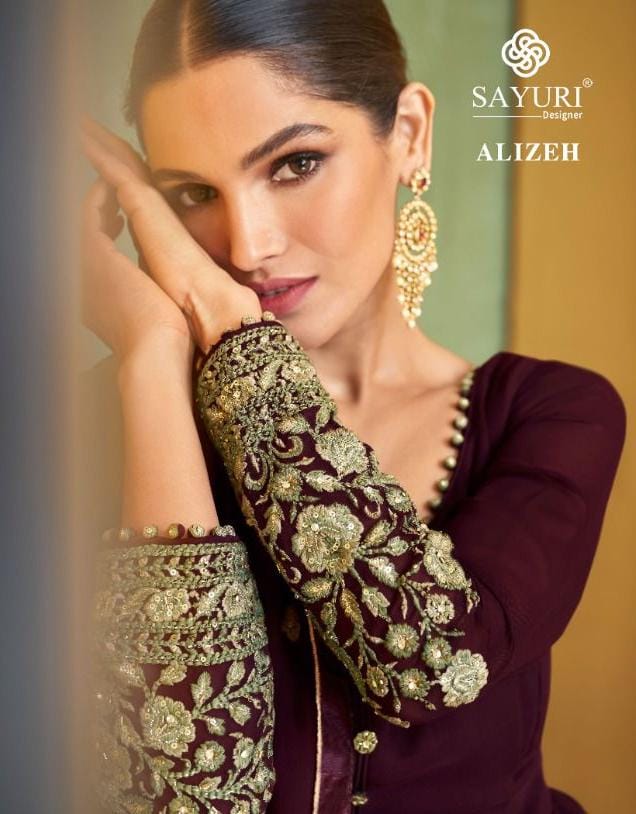 Sayuri Alizen Georgette With Beautiful Elegant Work Stylish Designer Festive Wear Long Fancy Gown