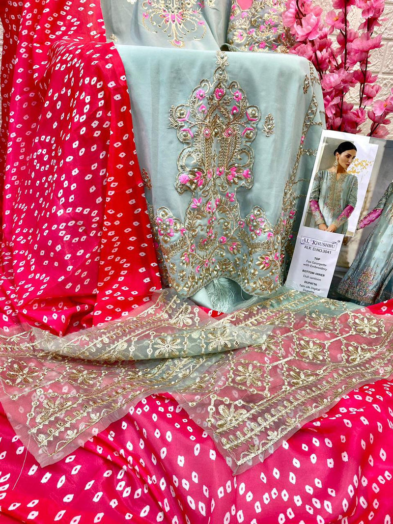 Al Khushbu Alk Dno 3041 Georgette With Elegant Work Stylish Designer Pakistani Party Wear Salwar Kameez
