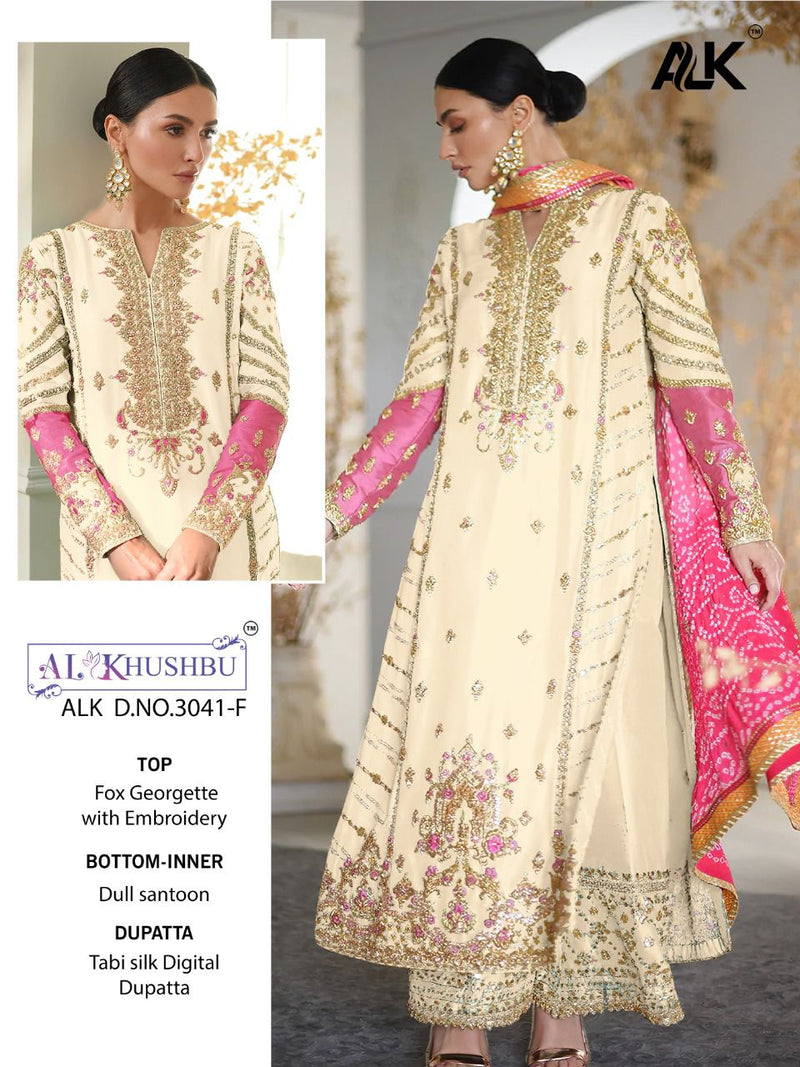 Al Khushbu Alk Dno 3041 Georgette With Beautiful Embroidery Work Stylish Designer Party Wear Salwar Kameez