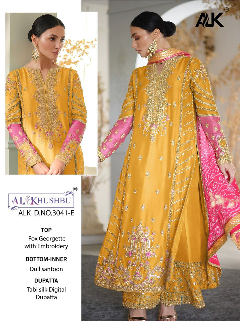 Al Khushbu Alk Dno 3041 Georgette With Beautiful Embroidery Work Stylish Designer Party Wear Salwar Kameez