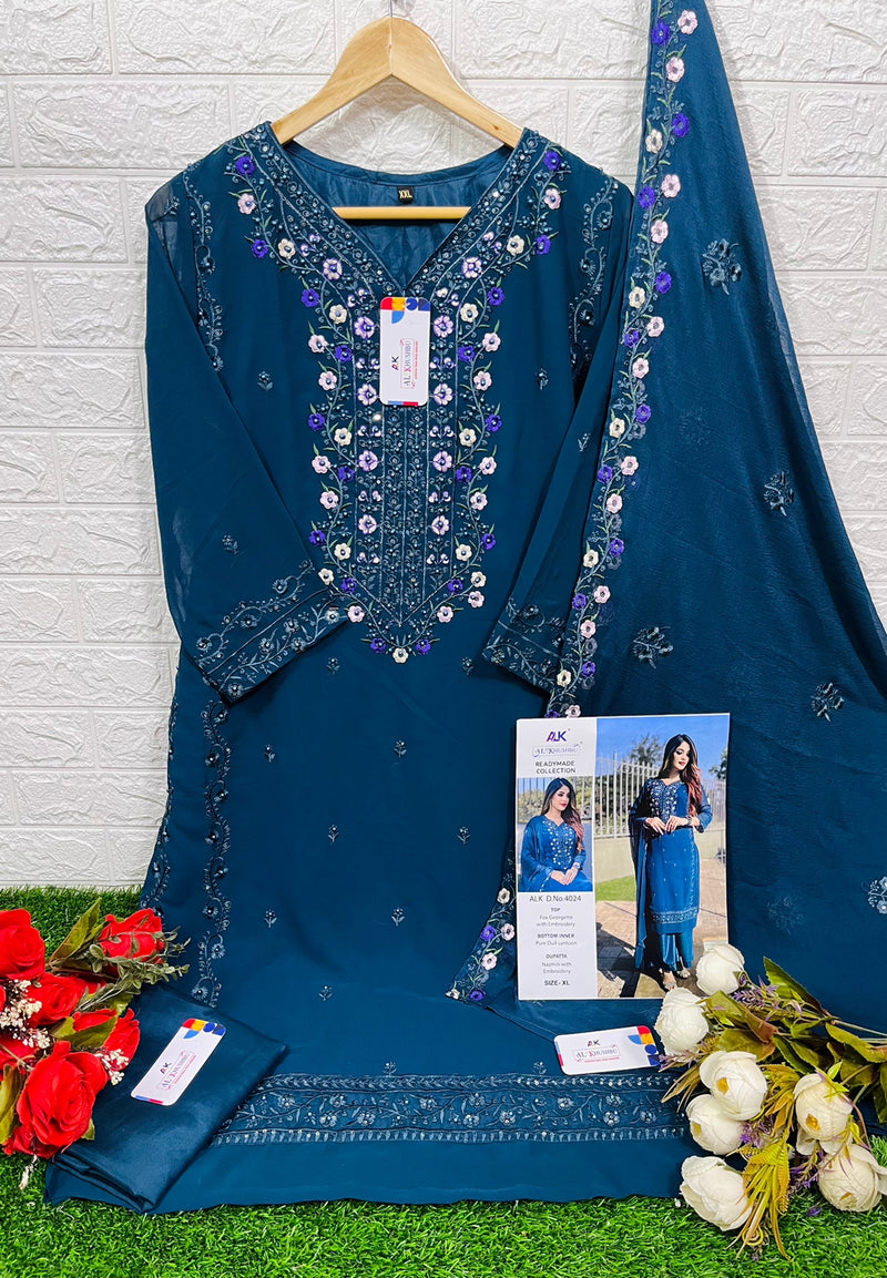Al Khushbu Dno 4024 Georgette With Heavy Beautiful Work Stylish Designer Party Wear Fancy Kurti