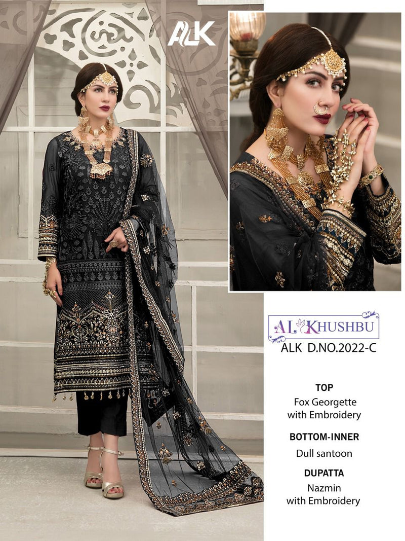 Al Khusbu Alk Dno 2022 Georgette Pakistani Style Wedding Wear Salwar Kameez
