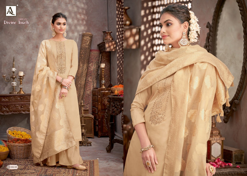 Alok Suit Divine Touch Cotton Dyed With Embroidery Work Salwar Suit