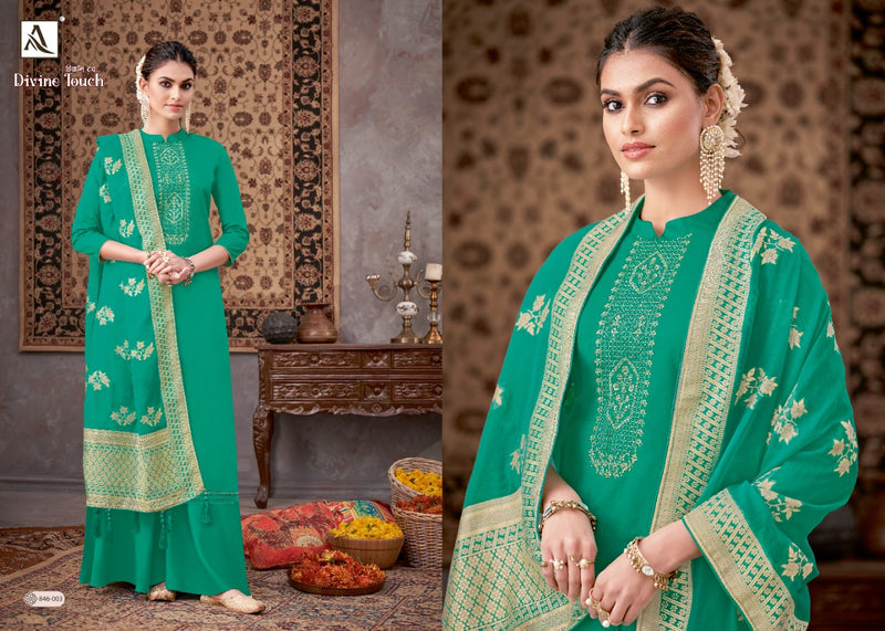 Alok Suit Divine Touch Cotton Dyed With Embroidery Work Salwar Suit
