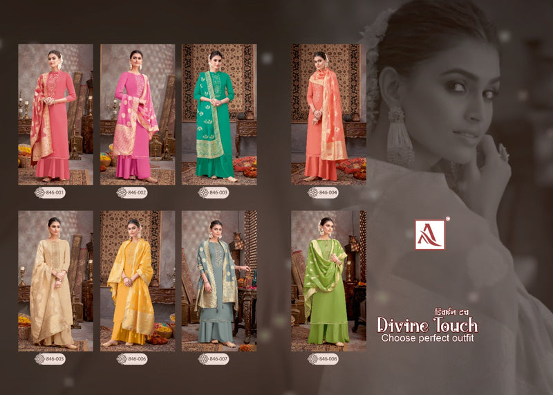 Alok Suit Divine Touch Cotton Dyed With Embroidery Work Salwar Suit
