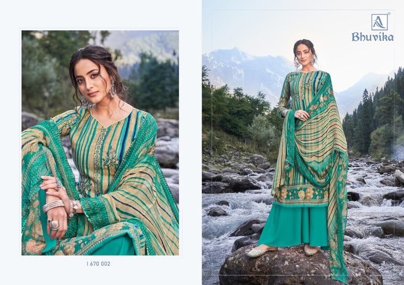 Alok Suit Bhuvika Pashmina Pure Wool Digital Print With Emboridary Work Disigner Salwar Kameez