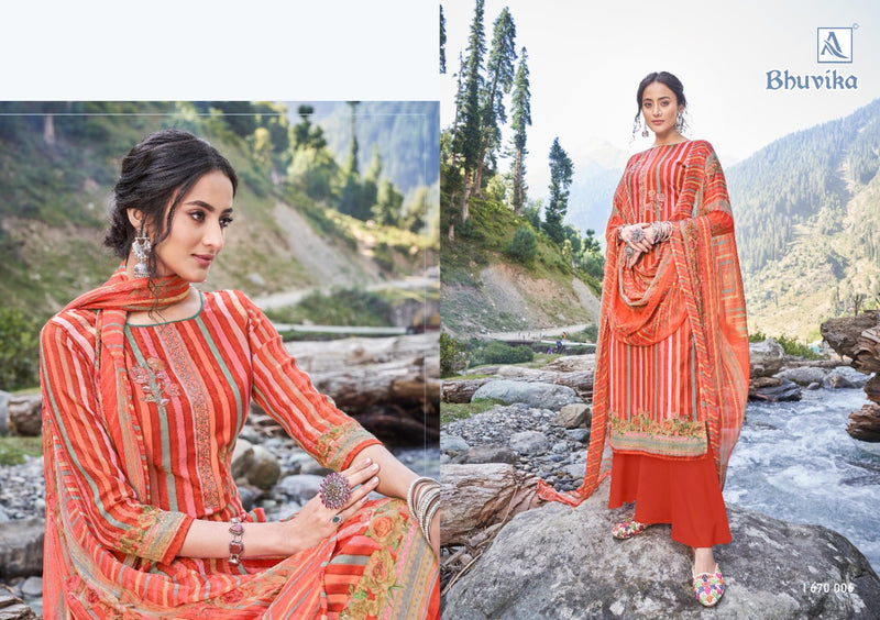 Alok Suit Bhuvika Pashmina Pure Wool Digital Print With Emboridary Work Disigner Salwar Kameez