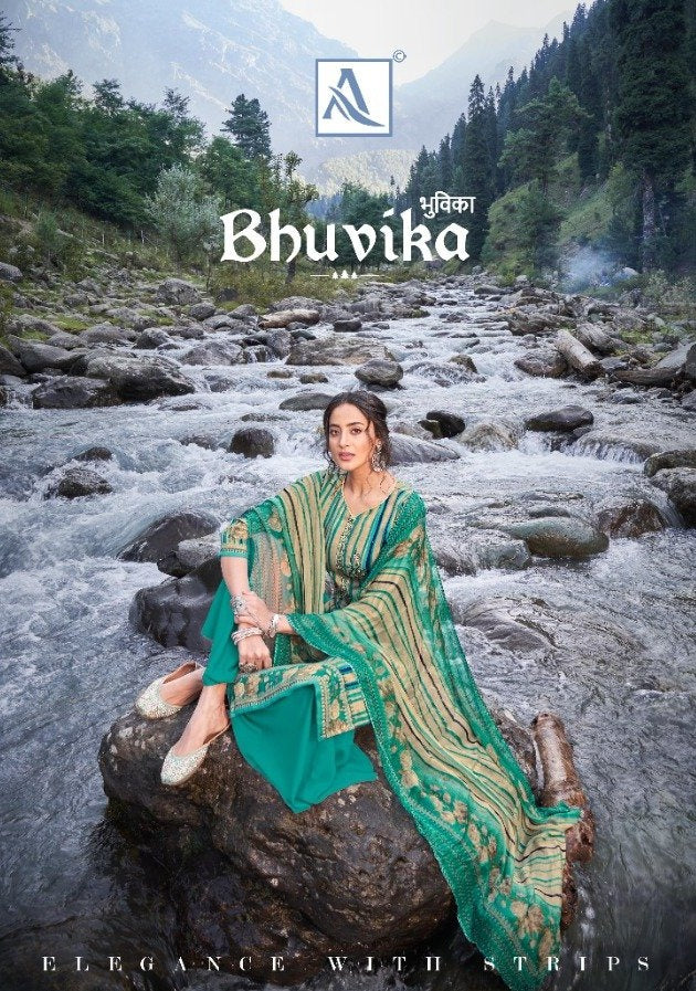Alok Suit Bhuvika Pashmina Pure Wool Digital Print With Emboridary Work Disigner Salwar Kameez