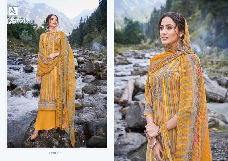 Alok Suit Bhuvika Pashmina Pure Wool Digital Print With Emboridary Work Disigner Salwar Kameez