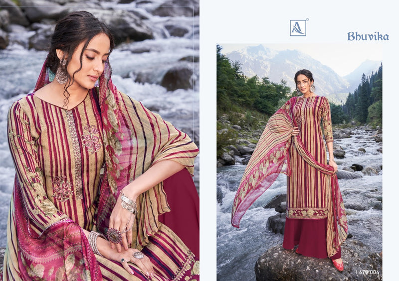 Alok Suit Bhuvika Pashmina Pure Wool Digital Print With Emboridary Work Disigner Salwar Kameez