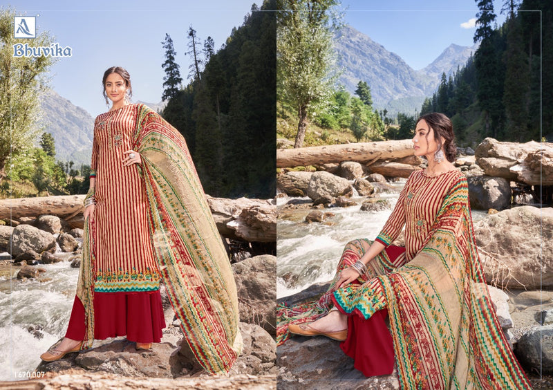 Alok Suit Bhuvika Pashmina Pure Wool Digital Print With Emboridary Work Disigner Salwar Kameez