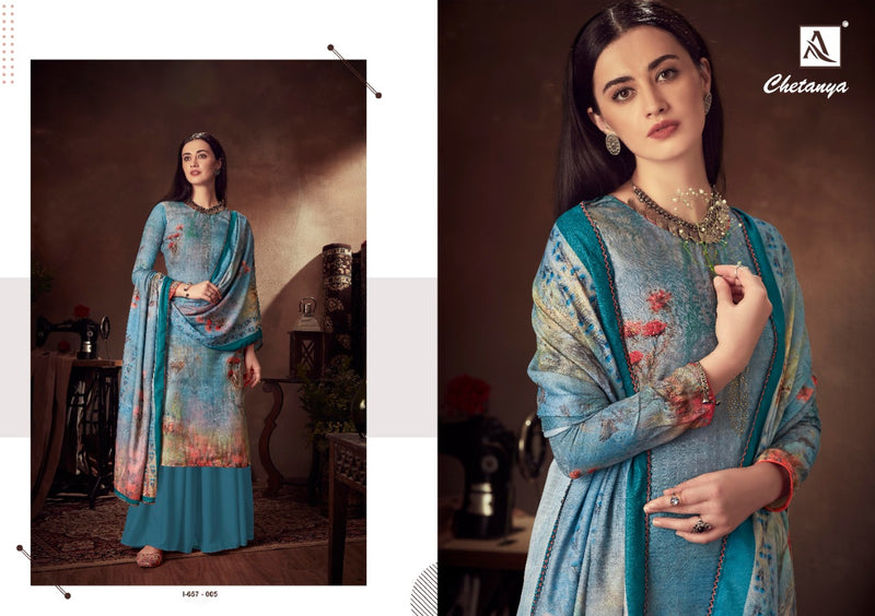 Alok Suit Chetanya Pure Wool Pasmina Digital Print Diginer Dimond Work Salwar Kameez