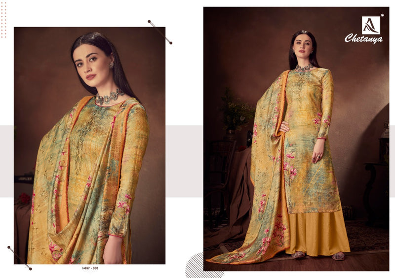 Alok Suit Chetanya Pure Wool Pasmina Digital Print Diginer Dimond Work Salwar Kameez