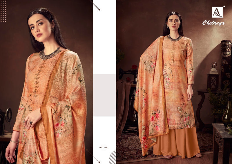 Alok Suit Chetanya Pure Wool Pasmina Digital Print Diginer Dimond Work Salwar Kameez